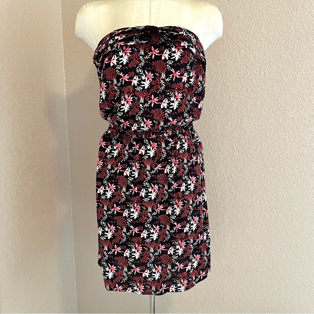 Collection Pimkie red/black floral strapless dress